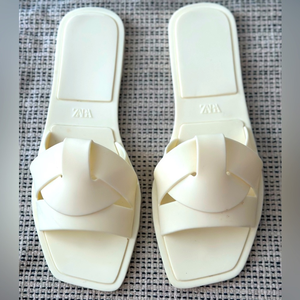 Zara plastic white  sandals - size 39
